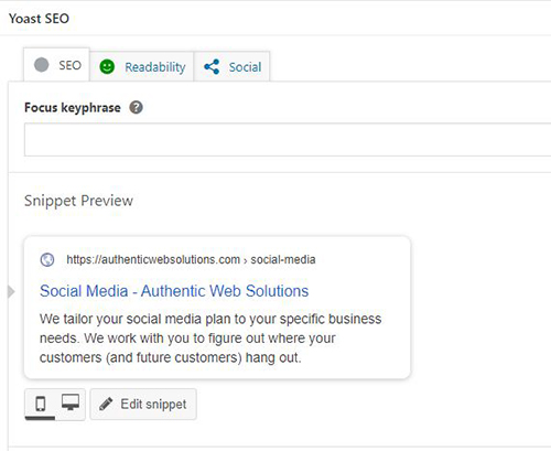 Yoast SEO Screenshot