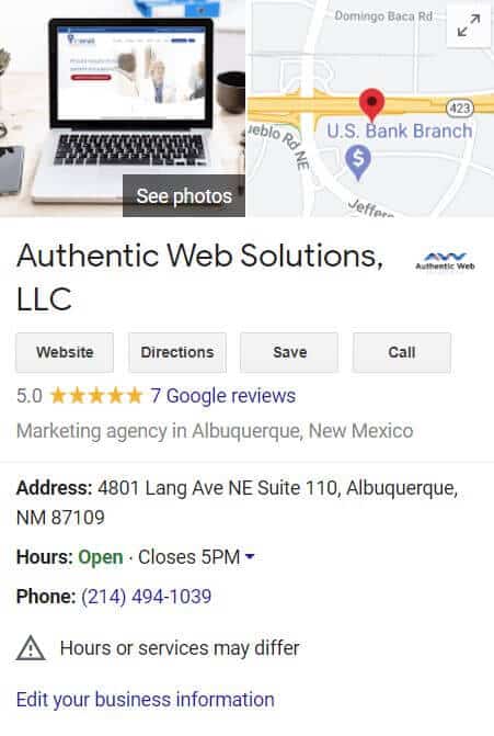 Google My Business Listing