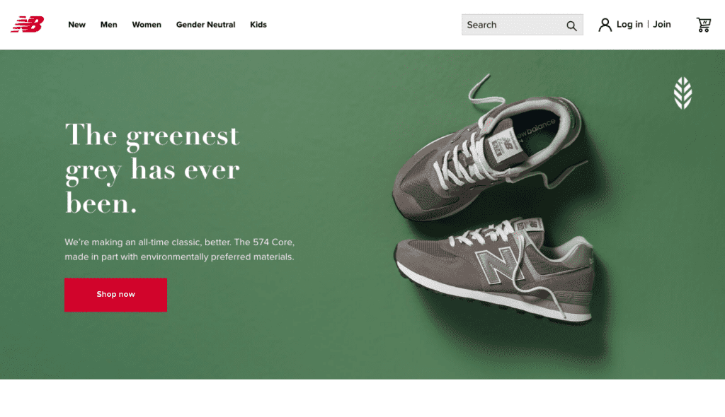 New Balance Website an Example Realism Website Design