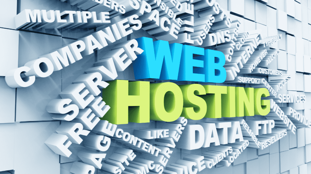 graphic spelling out "web hosting"
